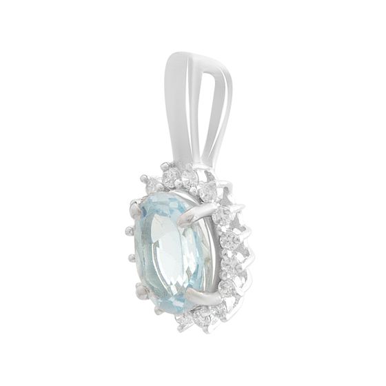 Серебряная подвеска с топазом 1.12ct