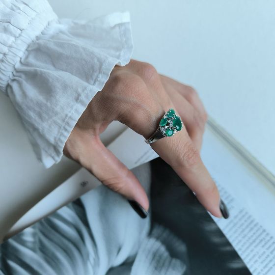 Серебряное кольцо с агатом 2.793ct