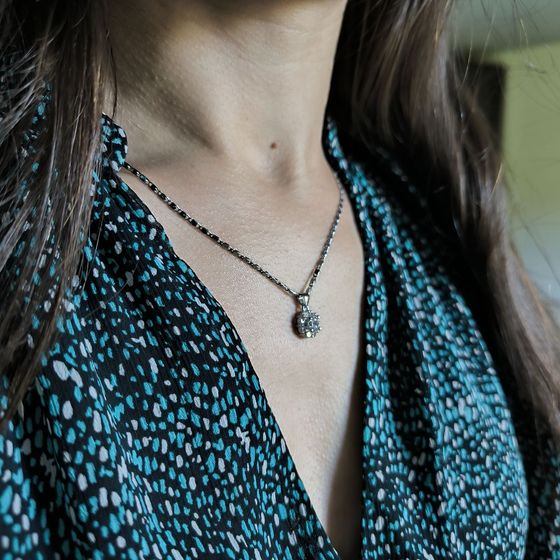 Серебряная подвеска с фианитами