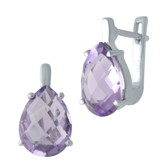 Серебряные серьги с аметистом 6.3ct