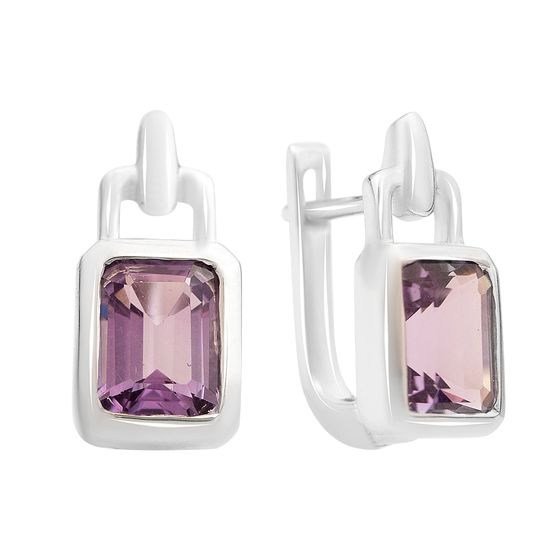 Серебряные серьги с аметистом 2.888ct