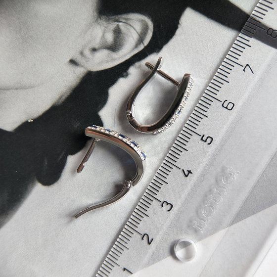 Серебряные серьги с сапфиром nano 1.187ct