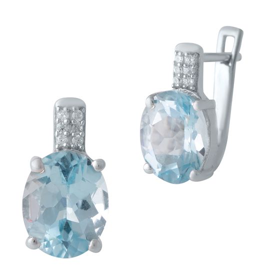 Серебряные серьги с топазом 6.207ct