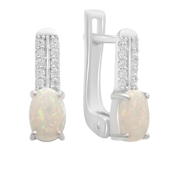 Серебряные серьги с опалом 0.875ct