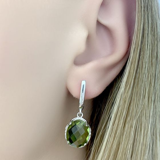 Серебряные серьги с султанитом