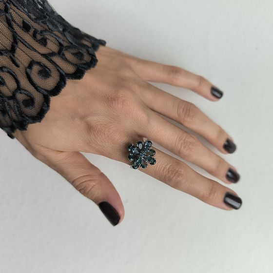 Серебряное кольцо с топазом Лондон Блю 3.013ct, топазом