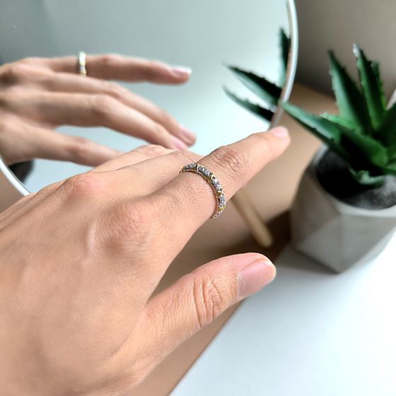 Серебряное кольцо с фианитами