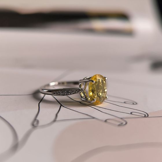 Серебряное кольцо с цитрином nano 1.113ct