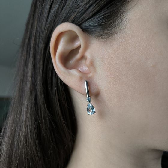 Серебряные серьги с топазом 2.867ct