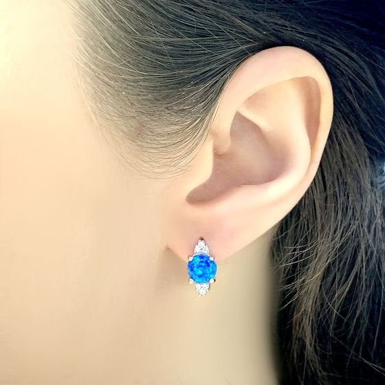 Серебряные серьги с опалом 1.527ct