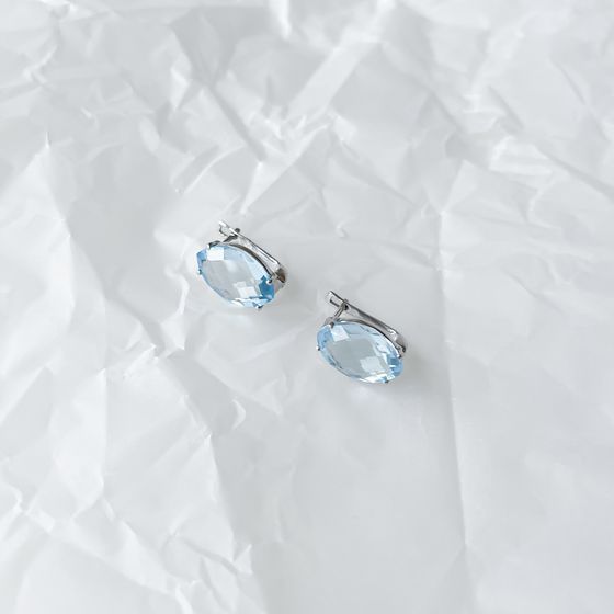 Серебряные серьги с топазом 12.25ct