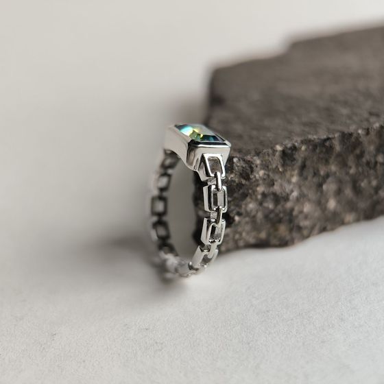 Серебряное кольцо с мистик топазом 1.368ct