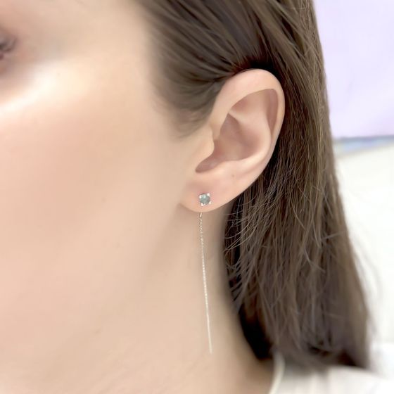 Серебряные серьги с топазом Лондон Блю 0.376ct