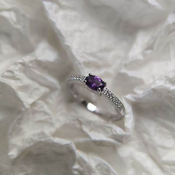 Серебряное кольцо с аметистом 0.477ct