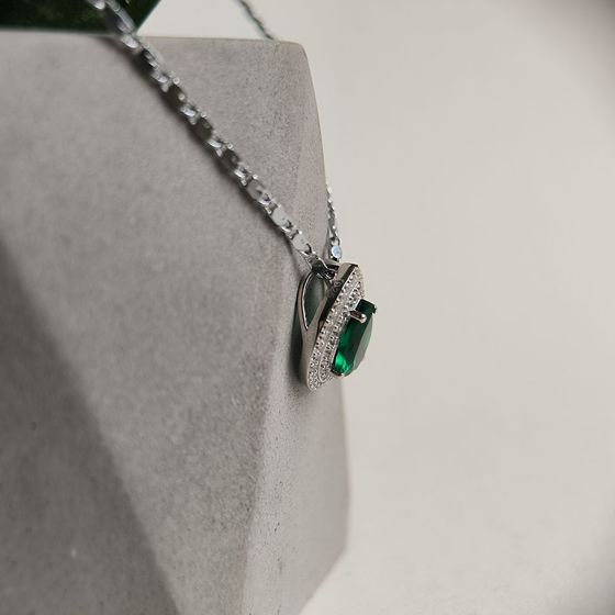 Серебряная подвеска с изумрудом nano 0.605ct