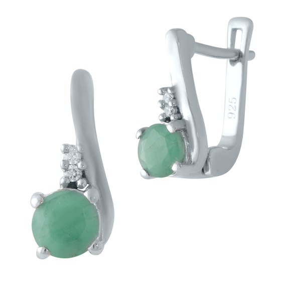 Серебряные серьги с изумрудом 0.964ct