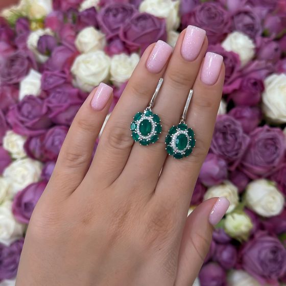 Серебряные серьги с агатом 5.882ct