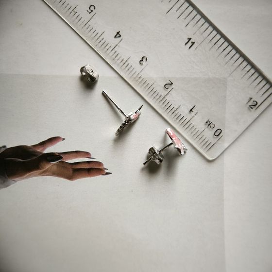 Серебряные серьги с емаллю