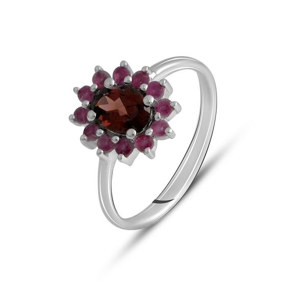 Серебряное кольцо с гранатом 1.47ct, рубином