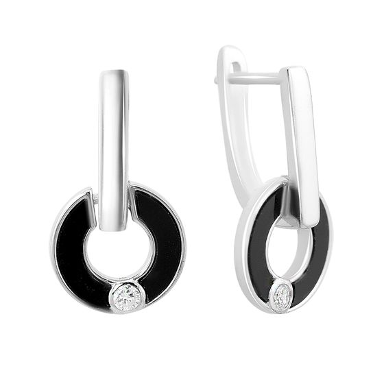 Серебряные серьги с емаллю