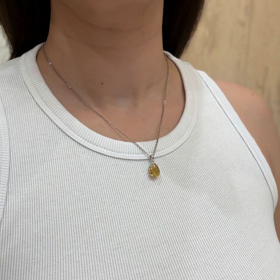 Серебряная подвеска с цитрином nano 3.008ct