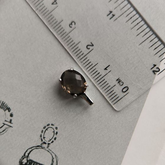 Серебряная подвеска с раухтопазом (дымчатым кварцем) 2.458ct
