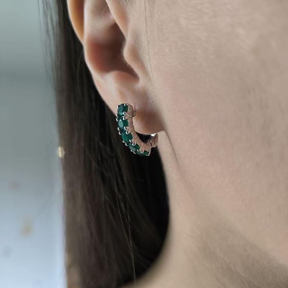 Серебряные серьги с агатом