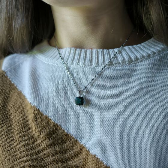 Серебряная подвеска с топазом Лондон Блю 3.45ct