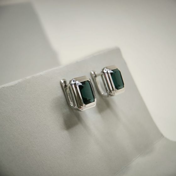 Серебряные серьги с топазом Лондон Блю 5.788ct