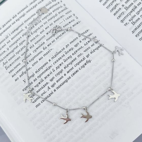 Серебряный браслет на ногу без камней