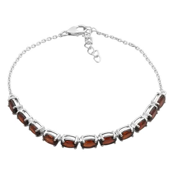 Серебряный браслет с гранатом