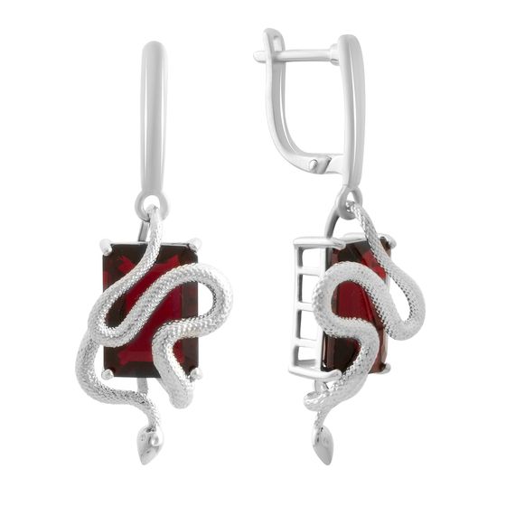 Серебряные серьги с гранатом 11.417ct