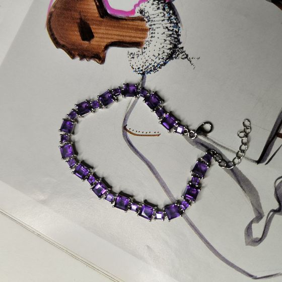 Серебряный браслет с аметистом 10.675ct