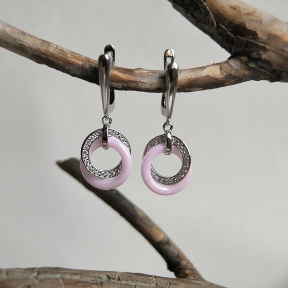 Серебряные серьги с керамикой