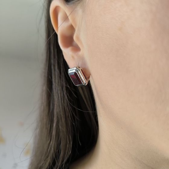 Серебряные серьги с гранатом 5.48ct
