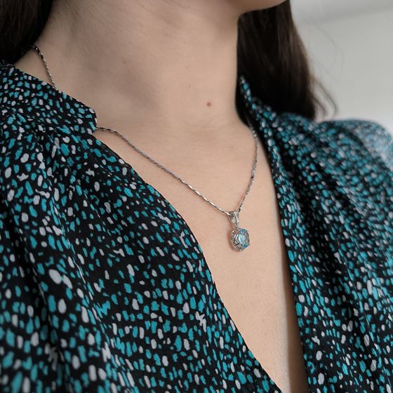 Серебряная подвеска с топазом 1.467ct