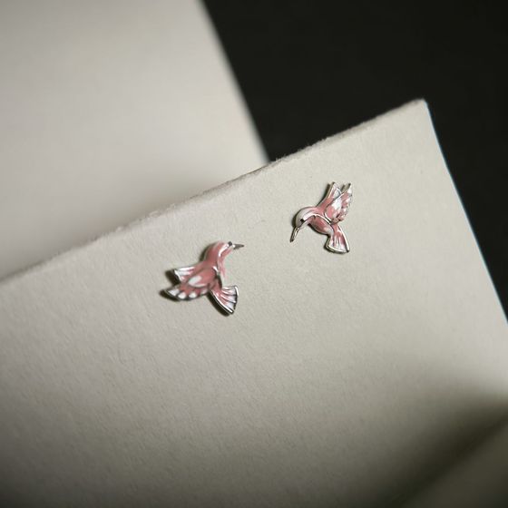 Серебряные серьги с емаллю