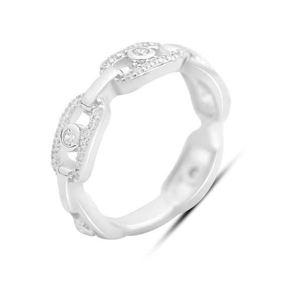 Серебряное кольцо с фианитами
