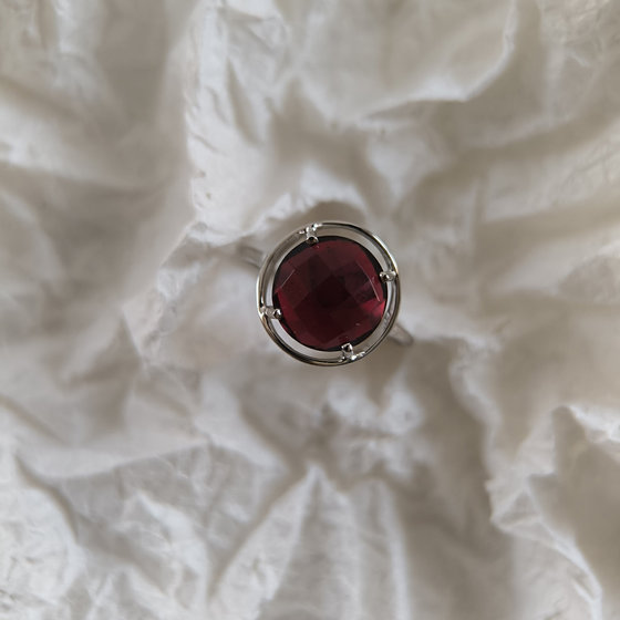 Серебряное кольцо с гранатом nano 3.425ct