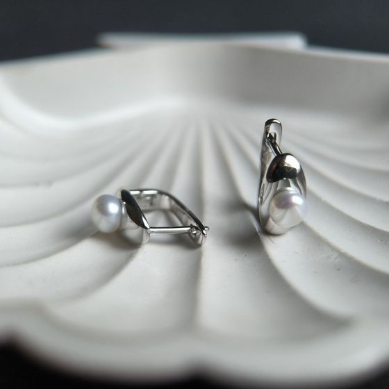 Серебряные серьги с жемчугом