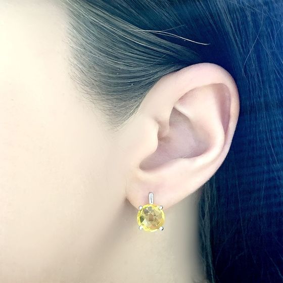 Серебряные серьги с цитрином nano