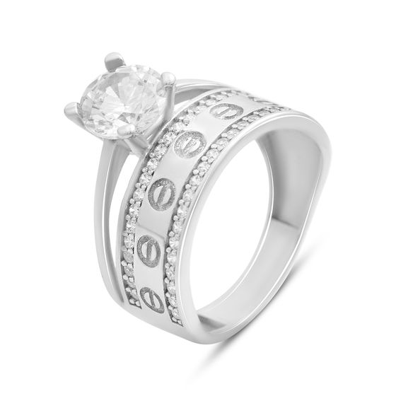 Серебряное кольцо с фианитами