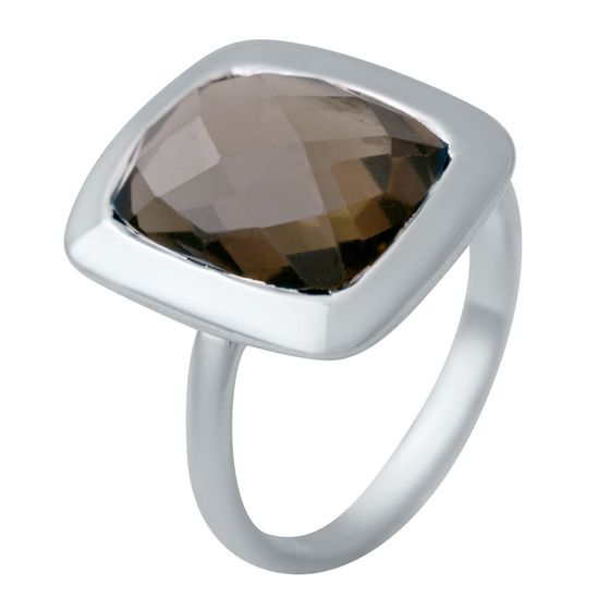 Серебряное кольцо с раухтопазом (дымчатым кварцем) 5.528ct