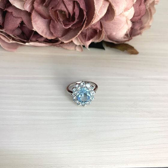 Серебряное кольцо с топазом 4.22ct
