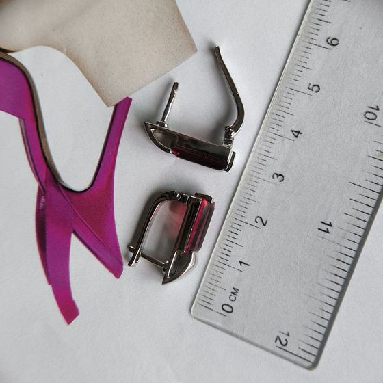 Серебряные серьги с гранатом nano 4.351ct