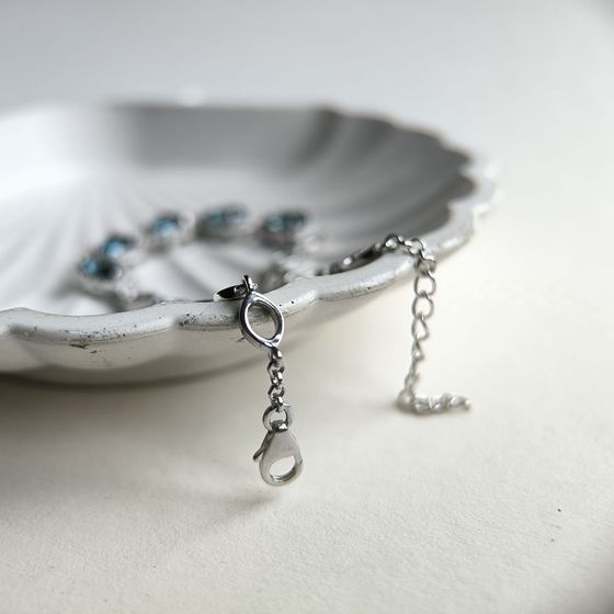 Серебряный браслет с топазом Лондон Блю