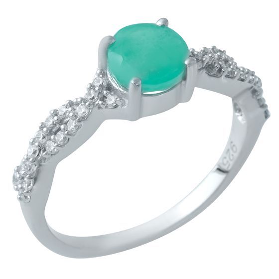 Серебряное кольцо с изумрудом 1.171ct