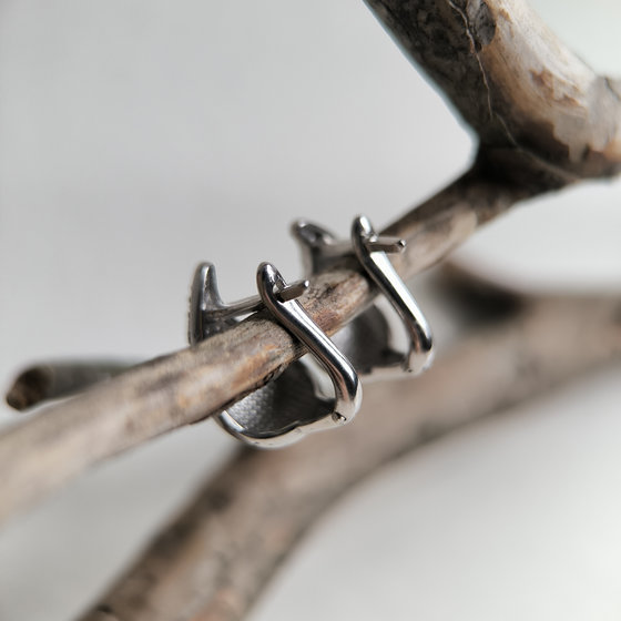 Серебряные серьги с фианитами 0.28ct