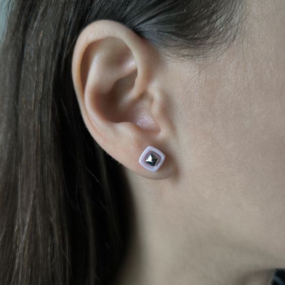 Серебряные серьги с керамикой
