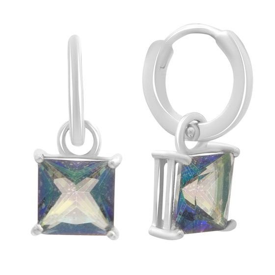 Серебряные серьги с мистик топазом 3.833ct